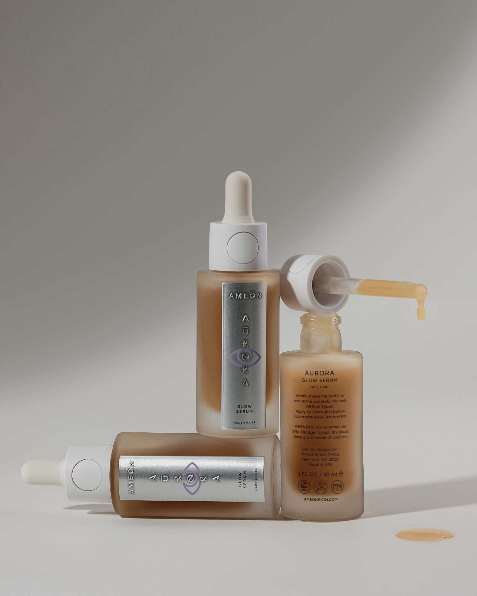Aurora Glow Serum bottles
